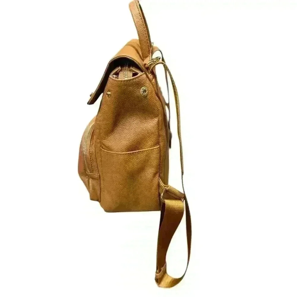 Park and Faith Cognac Pebble Faux Leather Finish Mini  Backpack - Picture 5 of 11